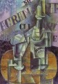 Botella de Pernod Mesa en un café 1912 Pablo Picasso